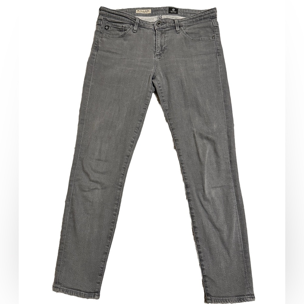 AG Designer Slim Straight Leg Stevie Ankle Gray Jeans🩶 SZ 28R EUC Made in  USA